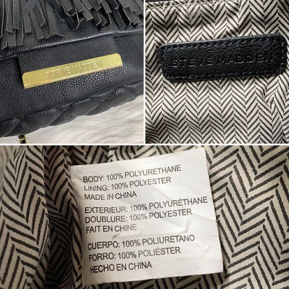 Steve Madden Black Fringe Crossbody/Shoulder Bag - Picture 8 of 14